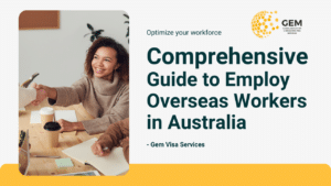 A graphic image that says comprehensive guide to employing overseas workers in australia